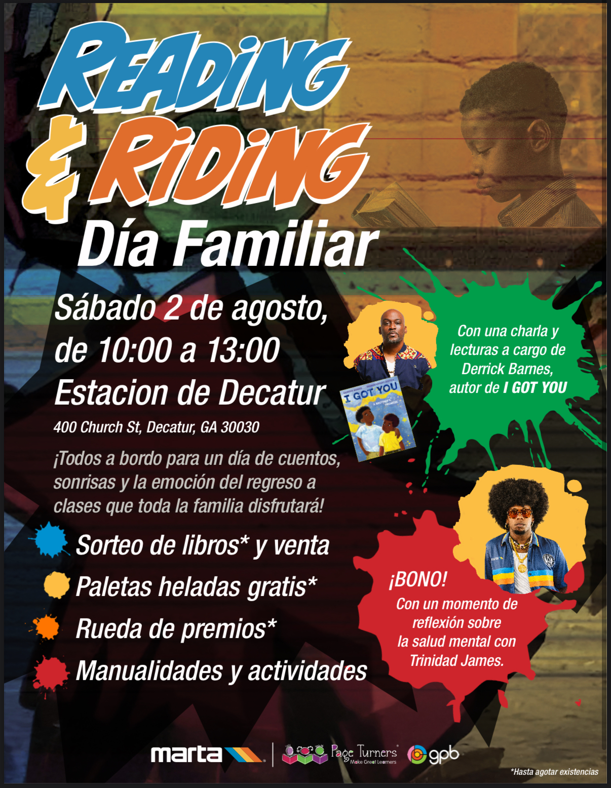 Reading & Riding Family Day Spanish flyer