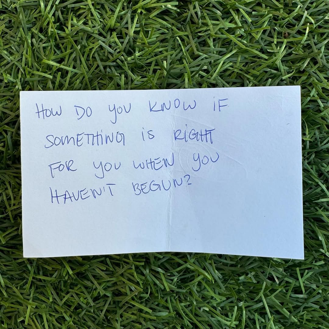 Handwritten note on grass